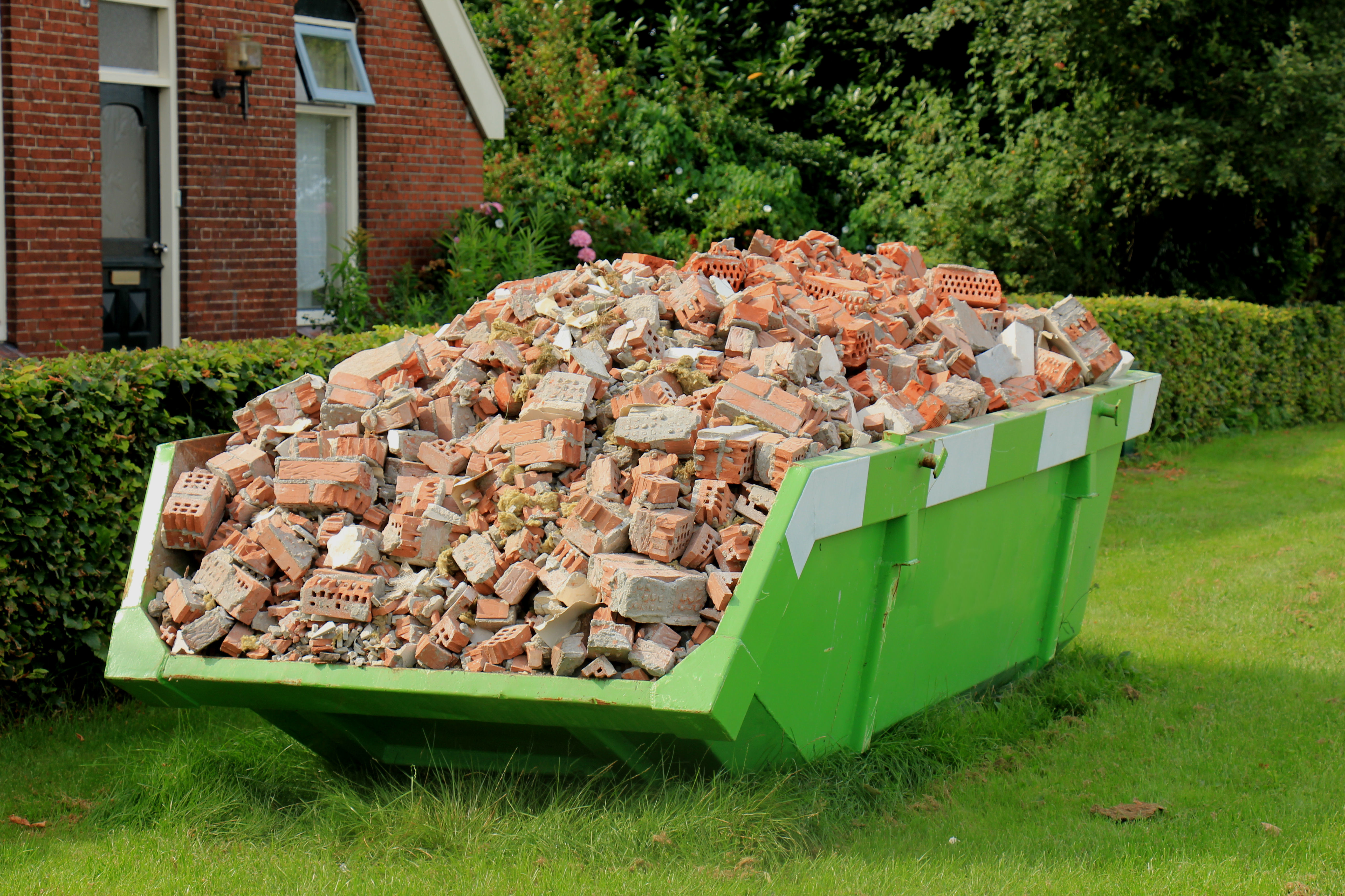 skip in a yard.
